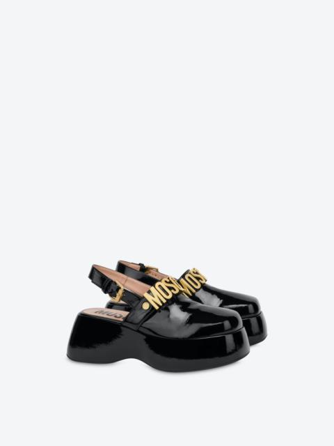 Moschino MAXI LETTERING WEDGE MULES