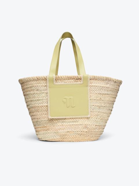 Nanushka THE BEACH BAG - Raffia tote - Natural/lime/creme