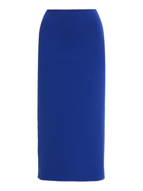 Jil Sander Straight Knit Midi Skirt blue