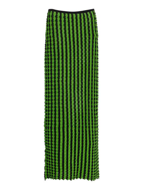 ZANKOV Capucine Textured Knit Maxi Skirt dark green