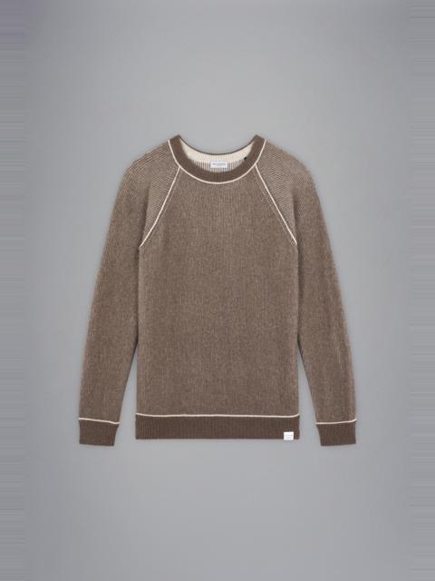 WOOL SWEATER WITH CONTRASTING PIPING