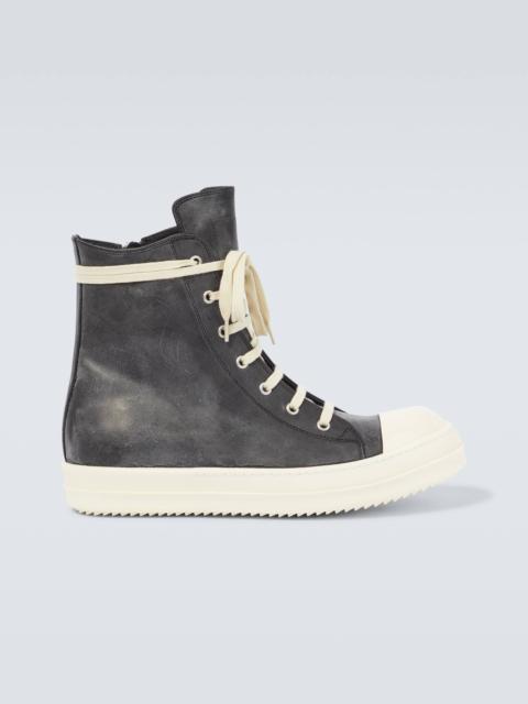 High-top leather sneakers
