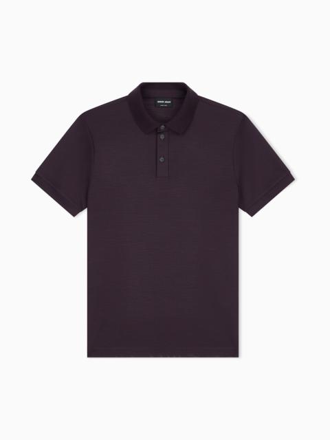 GIORGIO ARMANI PURE VIRGIN-WOOL PIQUÉ POLO SHIRT