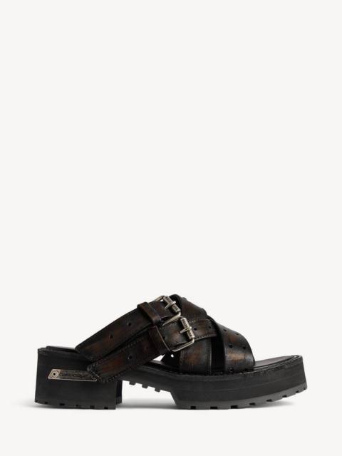 BALENCIAGA Women's Venom Open Mule in Brown
