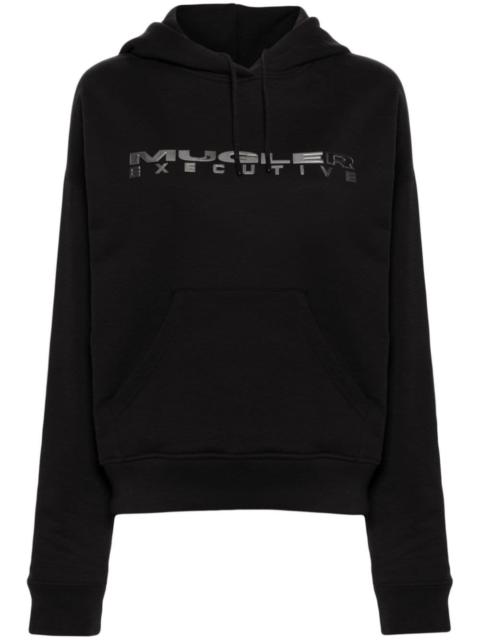 MUGLER logo-lettering jersey hoodie