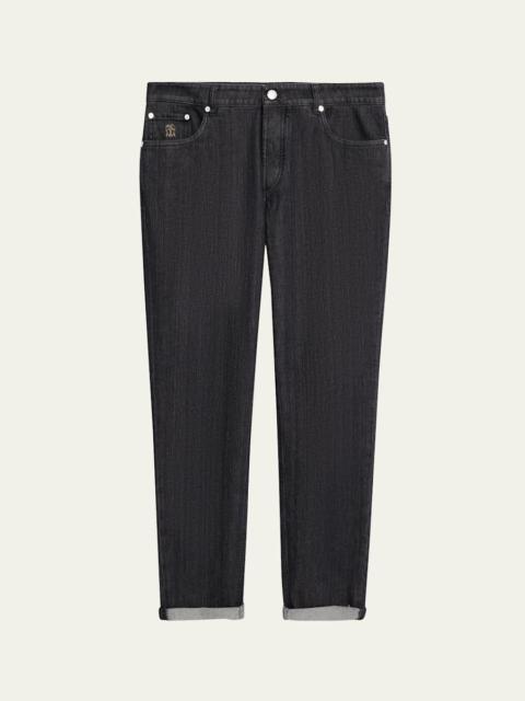 Brunello Cucinelli Men's Traditional Fit Five-Pocket Jeans