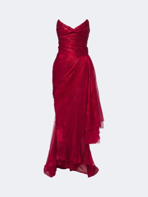MARIA LUCIA HOHAN Heidi pleated silk bustier gown