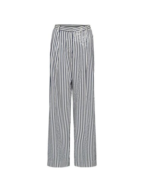 TWP Sulli sequin-embellished striped trousers