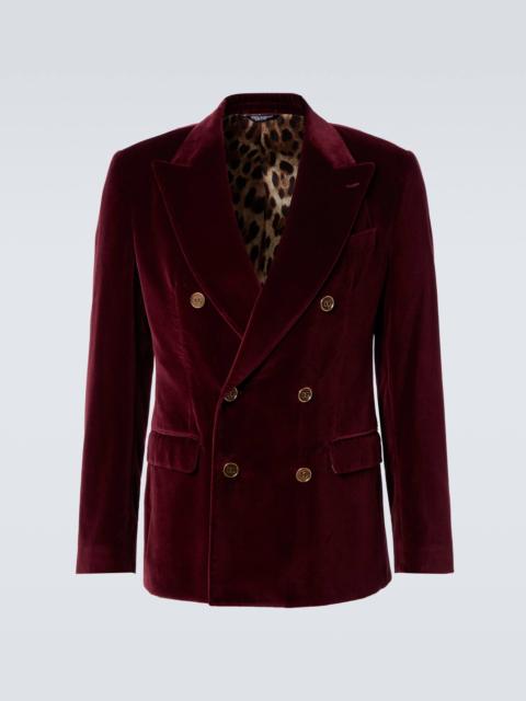 Dolce & Gabbana Double-breasted cotton velvet blazer