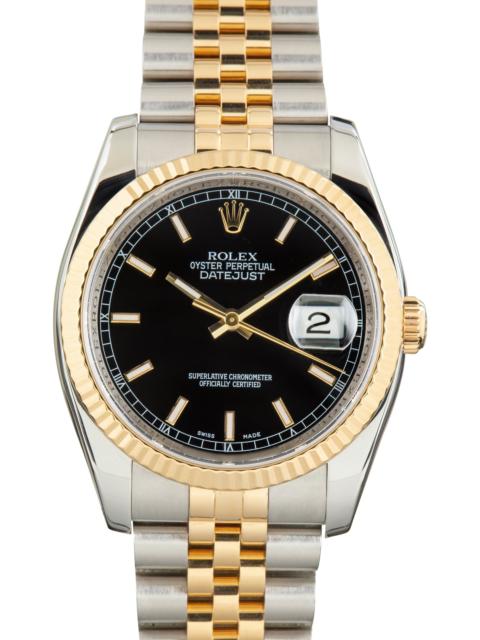 ROLEX Used Rolex Datejust 36 Black Dial Ref 116233 Jubilee Band