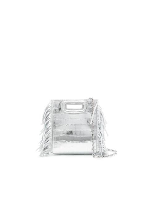 small M crocodile-embossed bag