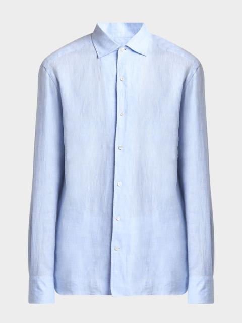 ZEGNA Men's Oasi Lino Casual Button-Down Shirt