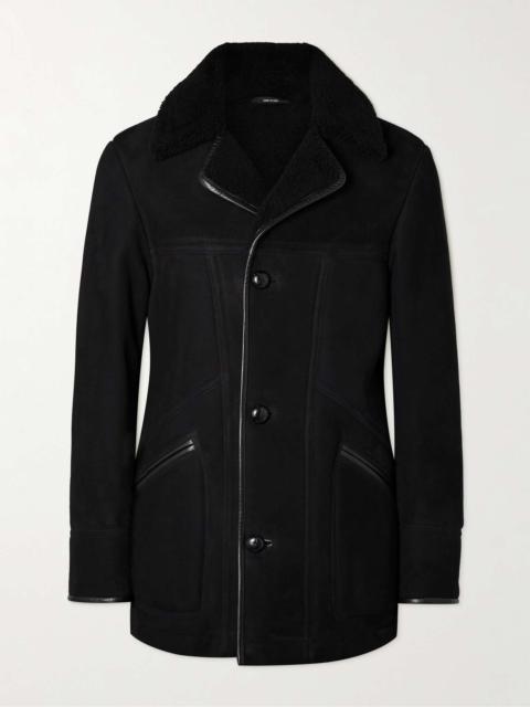 TOM FORD Leather-Trimmed Shearling Peacoat