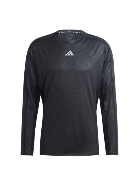 adidas adidas Workout PU Print Long-Sleeve Top 'Black' HS7495
