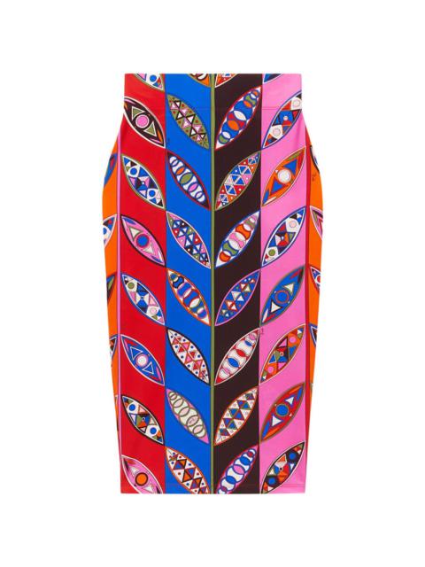 abstract-print pencil skirt