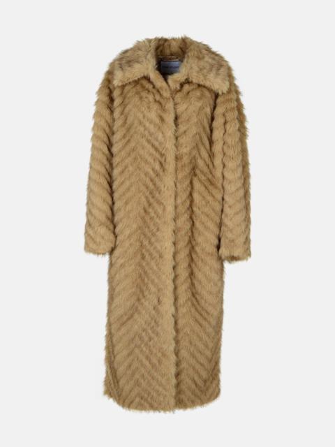 STAND STUDIO 'WYNTHER' BROWN FAUX FUR COAT