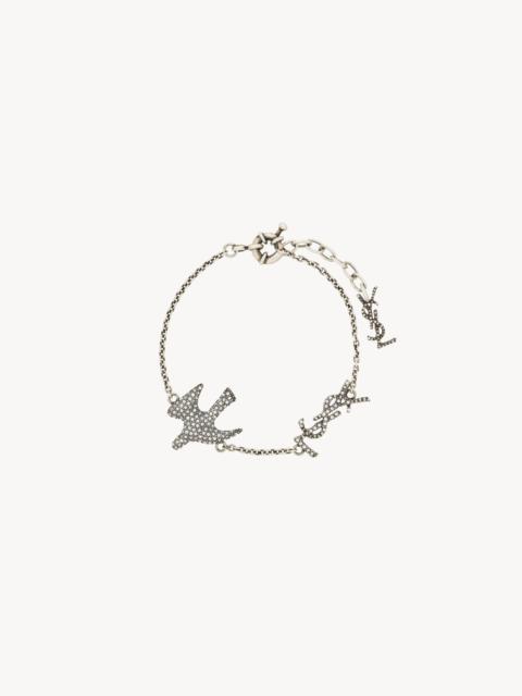 SAINT LAURENT CASSANDRE DOVE BRACELET IN ZIRCON