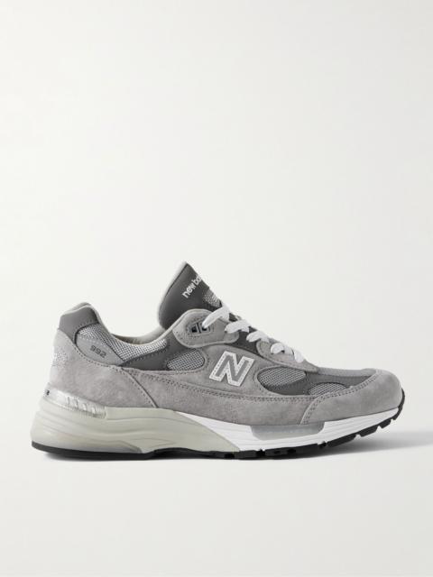 New Balance M992 Suede, Nubuck and Mesh Sneakers Gray