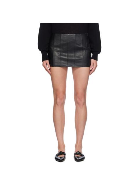KHAITE Black Meelar Leather Miniskirt