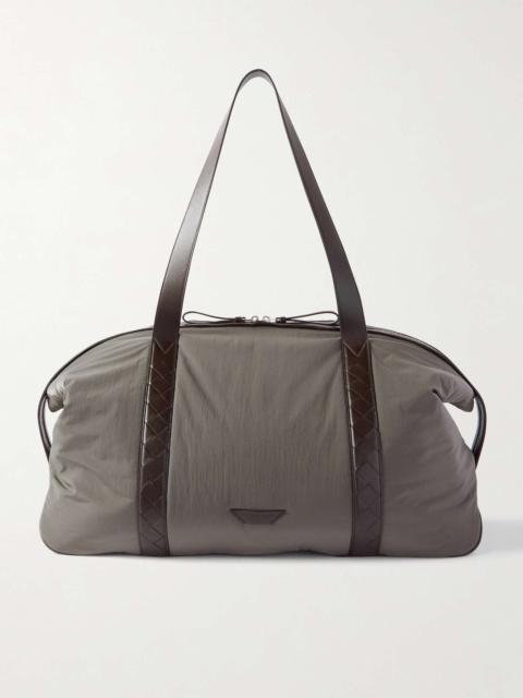Bottega Veneta Leather-Trimmed Shell Duffle Bag