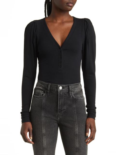 Puff Shoulder Rib Henley