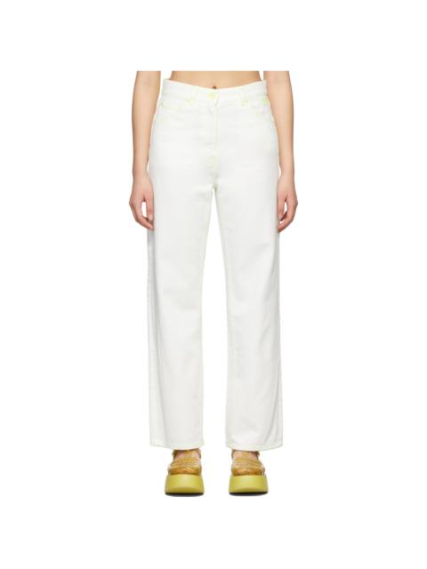MSGM White Fluo Stitch Jeans