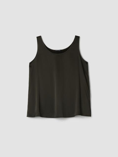 EILEEN FISHER Stretch Silk Charmeuse Scoop Neck Tank