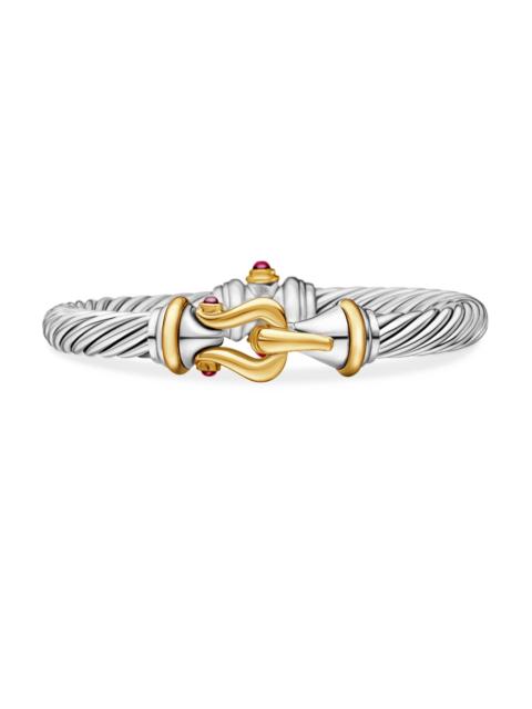 DAVID YURMAN Women's Buckle Classic Cable Bracelet in Sterling Silver - Rhodolite Garnet