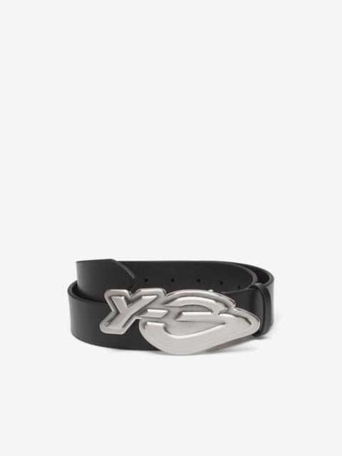 Y-3 logo-plaque leather belt