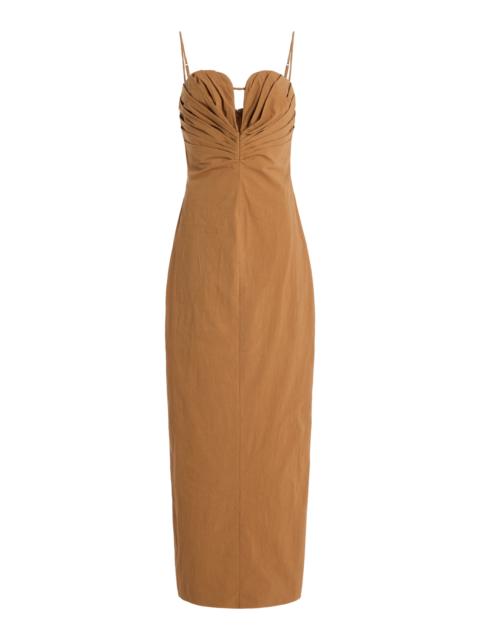 SIGNIFICANT OTHER Quentin Sculpted Cotton-Blend Maxi Dress brown