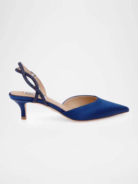 BADGLEY MISCHKA Yulianna 45MM Satin Slingback Pumps