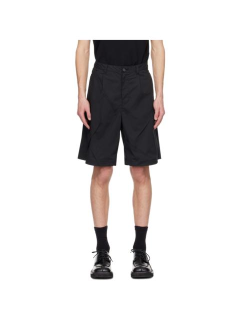 Black Paneled Shorts