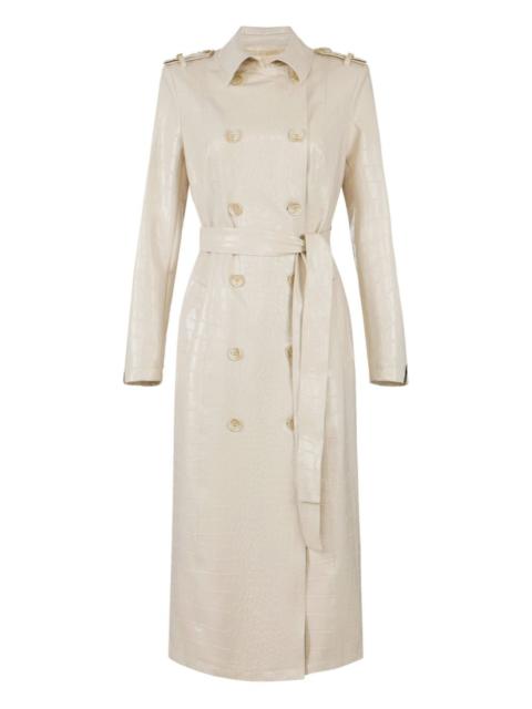 ELISABETTA FRANCHI crocodile-effect trench coat