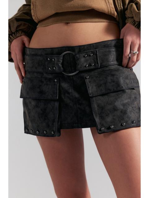 FREE PEOPLE We The Free Micro Mini Suede Cargo Skort