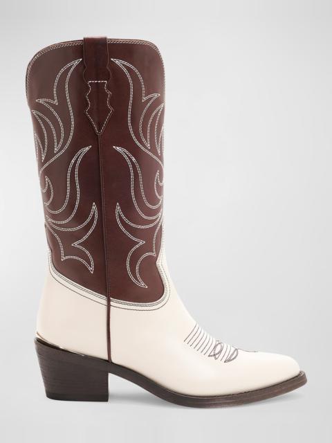 PARTLOW Rowan Bicolor Leather Western Boots