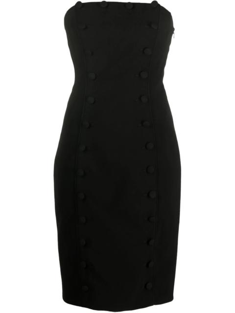 Moschino button-detail strapless mini dress