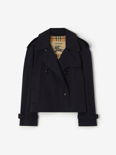 Burberry Cropped Gabardine Mayfair Trench Jacket
