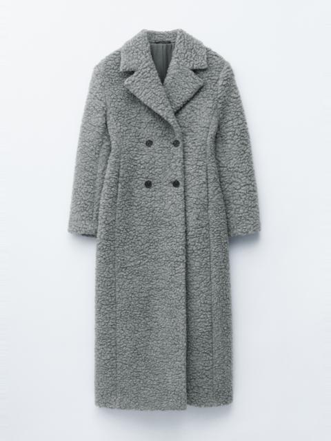 & Other Stories Wool Shearling Maxi Coat