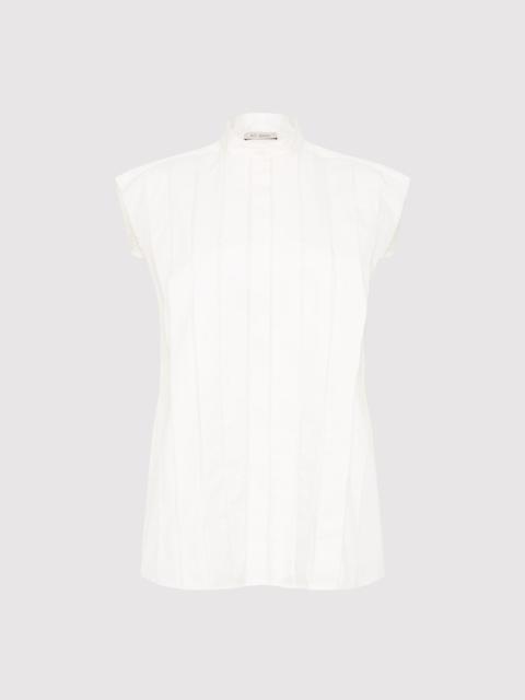 Sleeveless Tuck Detail Shirt - White