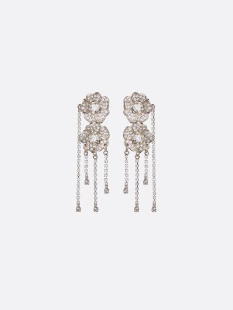 Alessandra Rich FLORAL EARRINGS WITH CRYSTAL FRINGES
