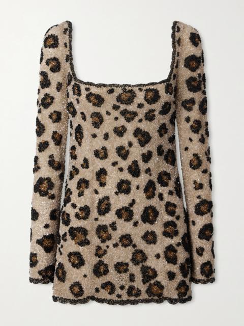 CLIO PEPPIATT The Leo Embellished Sequined Tulle Mini Dress