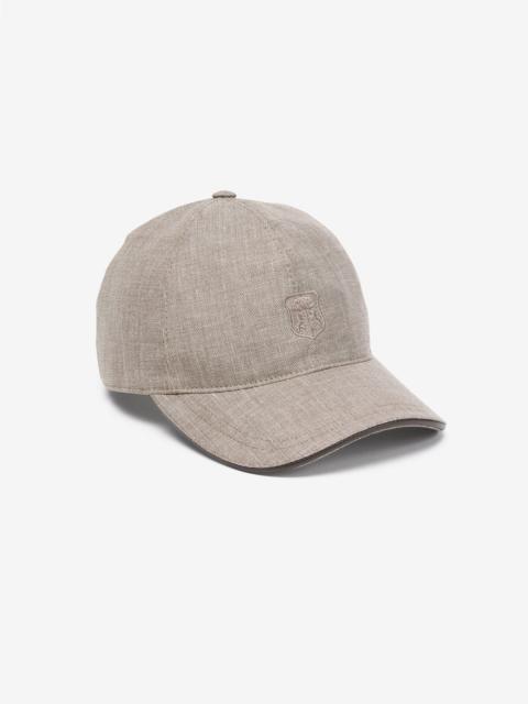 CORNELIANI Brown wool, linen and silk baseball cap