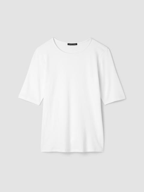 EILEEN FISHER Organic Cotton Stretch Rib Crew Neck Tee