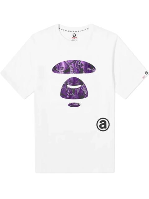A BATHING APE® Aape Foil Moonface T-Shirt "White / Purple" CA5CEA57