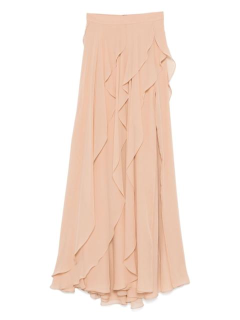 ELIE SAAB silk midi skirt