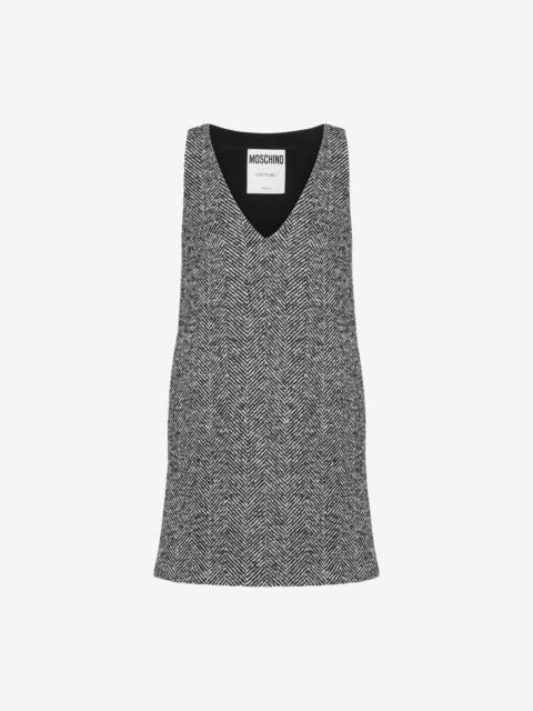 Moschino WOOL-BLEND HERRINGBONE DRESS