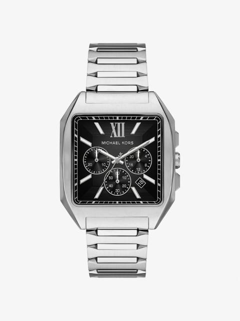 MICHAEL KORS Hayes Oversized Silver-Tone Sport Watch