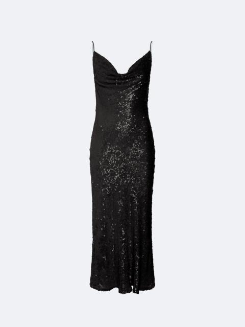 Sequin Cowl Midi Dress