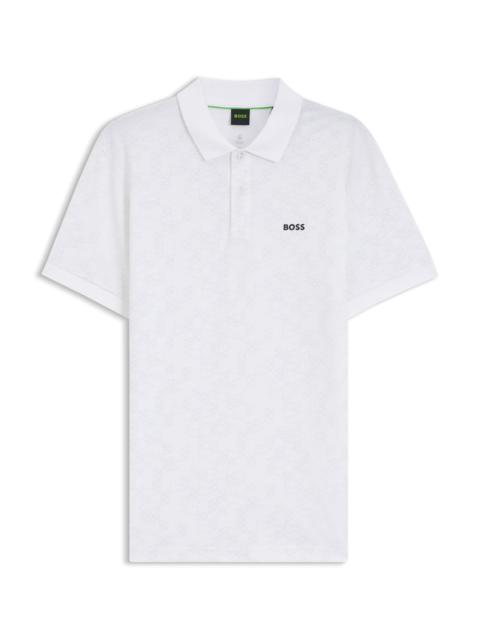 BOSS COTTON-PIQUÉ POLO SHIRT WITH ALL-OVER PRINT