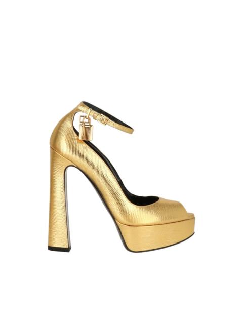TOM FORD padlock peep-toe platform pumps